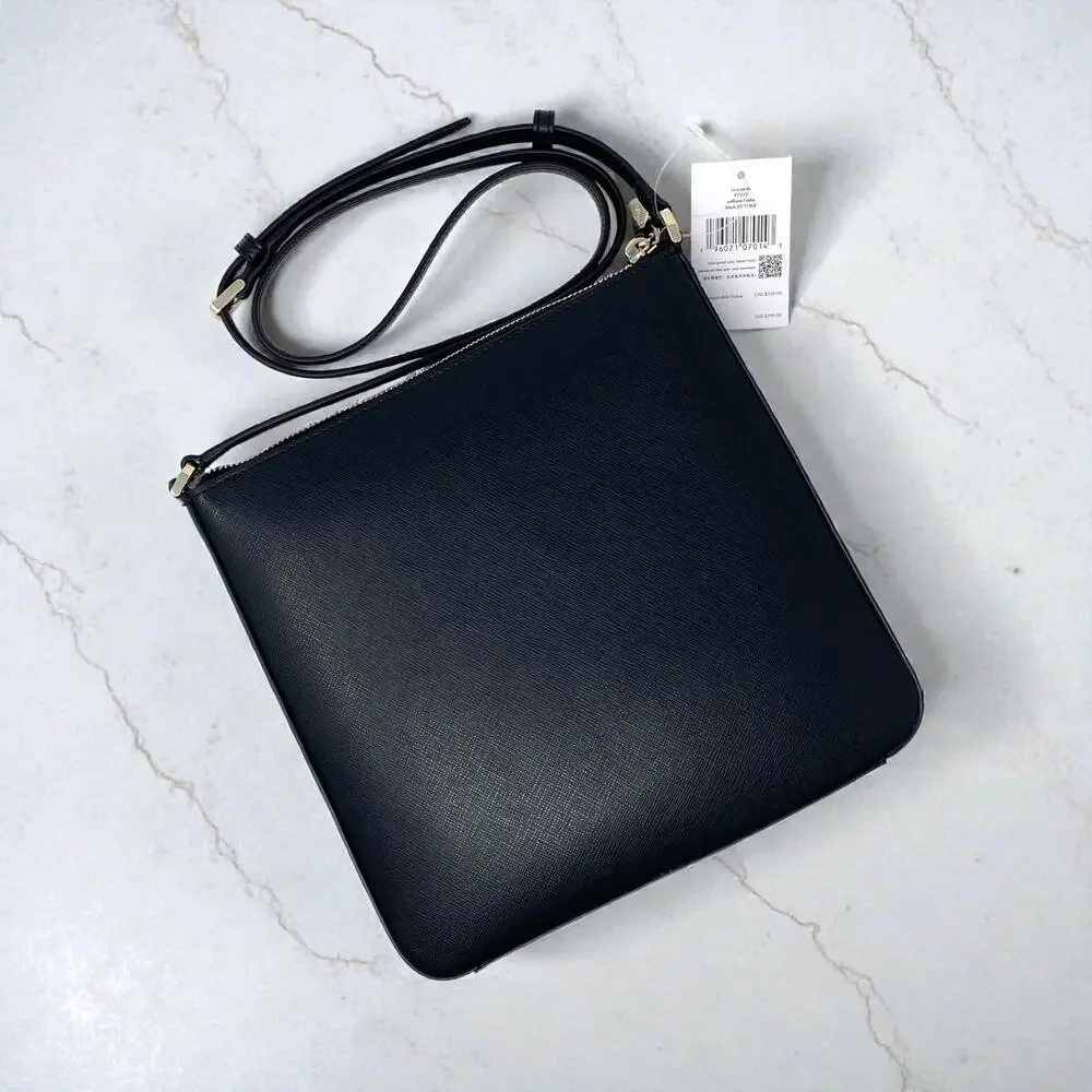 Kate Spade Sadie North South Crossbody in Black Leather k7379
